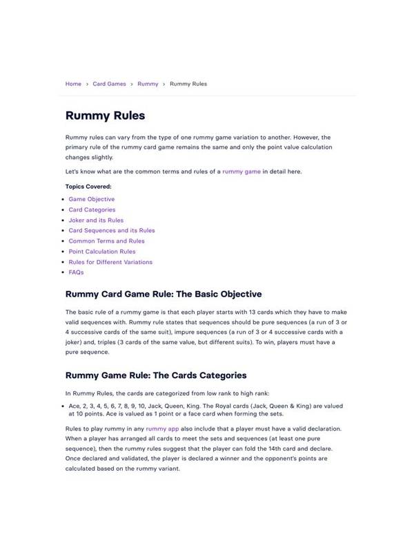 Rummy Guide: Use a Small Card Relationship Matrix
