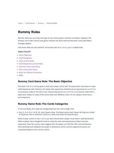 Rummy Guide: Use a Table Position Map for Better Recall