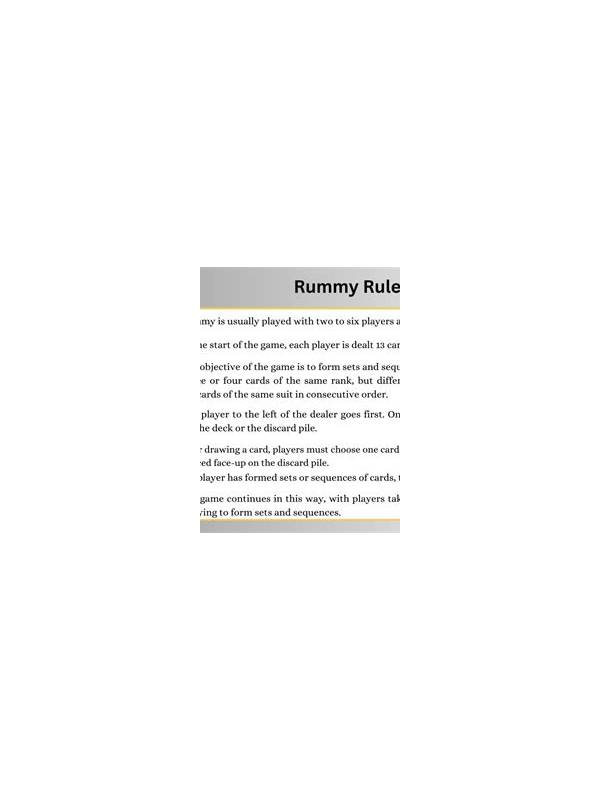 Rummy Table Rules to Confirm Before the First Draw